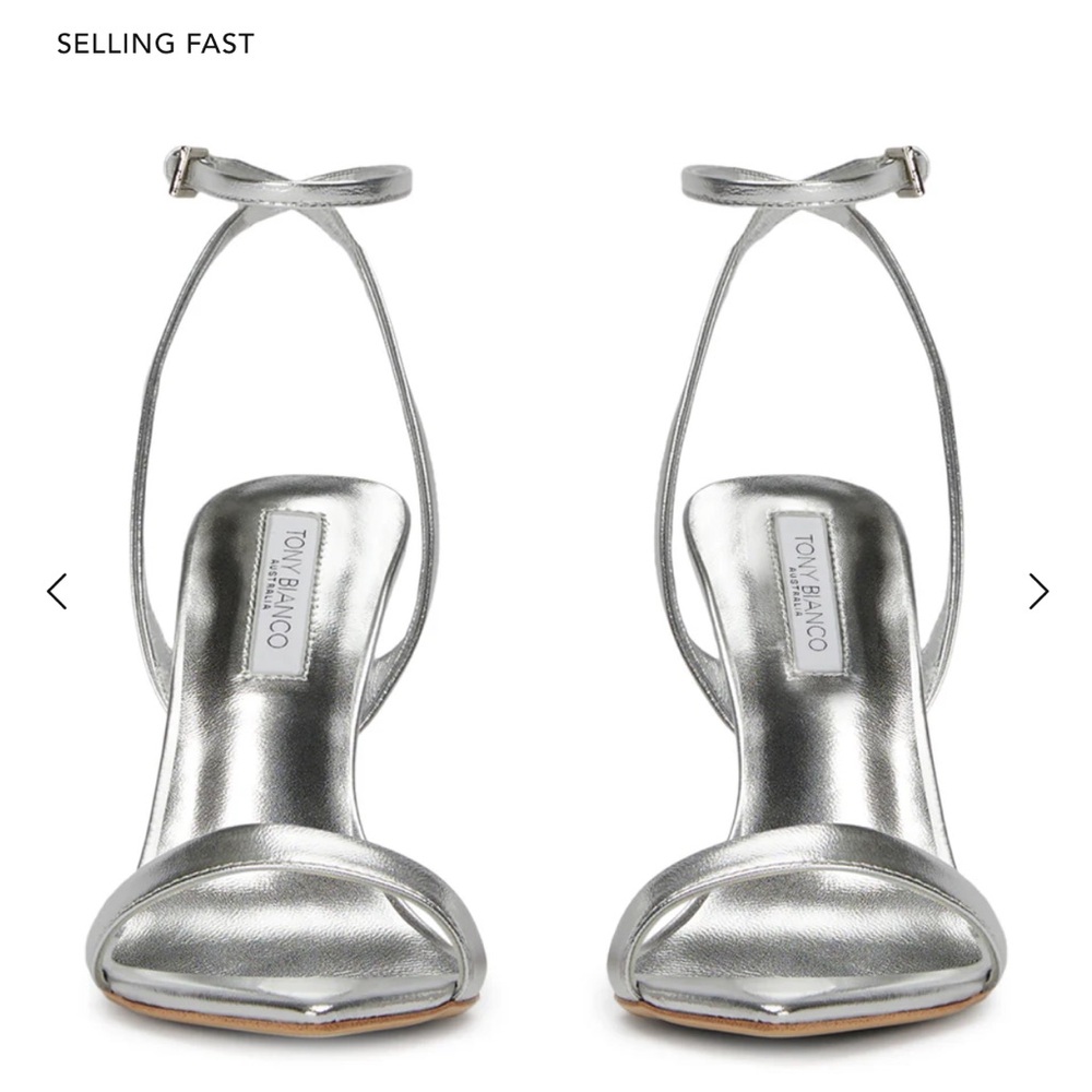 Tony Bianco Silver Nappa Metallic Heels - Picture 4 of 16